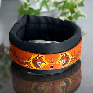 Orange Fox Dog Collar – Soft Padded Leather, Durable & Coat-Saving, Slip Collar