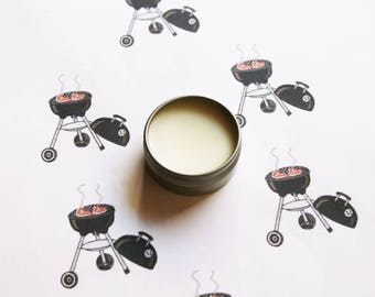 Perfume sólido con aroma a barbacoa