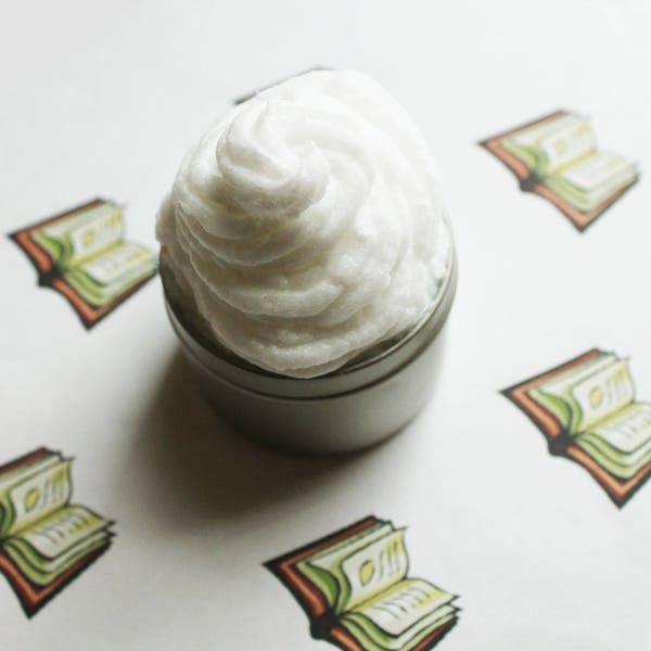 Library Whipped Body Butter, Scented Vegan Moisturizer,  Body Butter, Whipped Lotion, Tin Jars