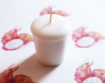 Dragon Fruit Scented Votive Candle, Home Decor White Candles, Weird Gifts Candles