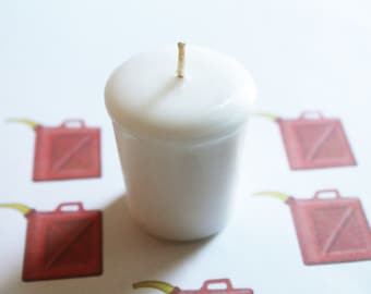 Gas Station Scented Votive Candle, Home Decor White Candles, Weird Gifts Candles
