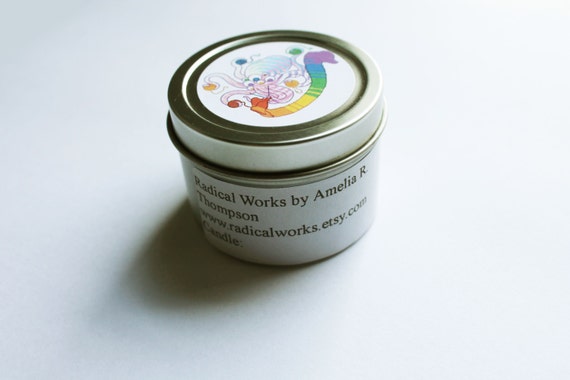 Garlic Scented Candle Vegan Soy Wax, Homemade Home Gift Candles, Tin  Container Candle 