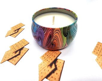 Vela de soja con aroma a galleta Graham, vela vegana, velas caseras, velas, vela en lata, vela en recipiente.