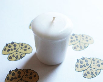 Chocolate Chip Cookie Scented Votive Candle, Home Decor White Candles, Weird Gifts Candles