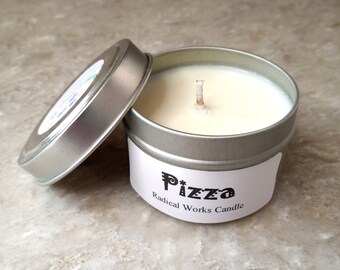 Pizza Parlor Scented Candle Vegan Soy Wax | Homemade Home Gift Candles | Tin Container Candle