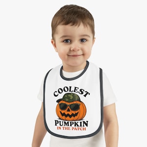 Coolest Pumpkin Bib for Babies | Halloween Baby Gear, Cute Pumpkins, Fall Baby Gift, Infant Accessories, Toddler Halloween Set