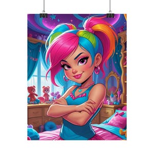 Colorful Rolled Poster Art for Kids&#39; Rooms, Vibrant Wall Decor, Fun Child&#39;s Bedroom Decoration, Unique Gift for Birthdays, Playroom Wall Art