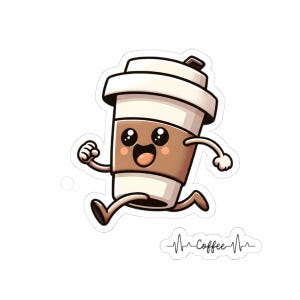 Adorable Coffee Lover Kiss-Cut Stickers, Cute Stickers for Laptop, Water Bottles, Planner Decor, Gifts for Coffee Addicts, Fun Stickers