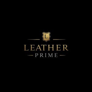 May include: Gold logo on a black background. The logo features a shield with the letter "L" inside, above the words "LEATHER PRIME" in gold. The text is centered and has lines above and below.