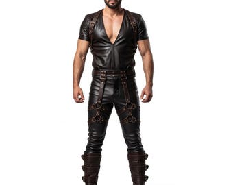 Handmade Leather Gothic Warrior Costume – Medieval Armor Cosplay Outfit | Renaissance Fantasy Steampunk Battle Attire | Gift for Him or Her