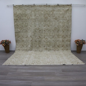 Oversized Vintage Turkish Oushak Rug: Neutral Anatolian Woven Rug 8.5x11.2 ft