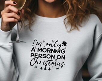 クリスマスシャツを着た朝型人間、皮肉なクリスマスシャツ、下ネタのクリスマスシャツ、クリスマスユーモアTシャツ、醜いクリスマスシャツ
