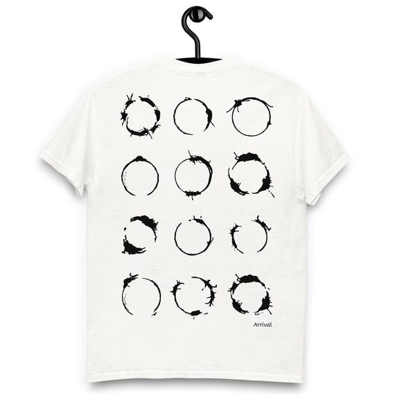 Arrival Movie T-Shirt, Minimal Sci-Fi Design, Modern Art Tee, Geek Film Shirt, Unisex Cotton Top, Alien Movie, Space  Tee, Sci Fi T shirt