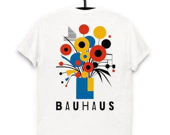 Bauhaus Geometric Bouquet T-Shirt, Modernist Circles Squares Tee, Unisex Cotton Artwear, Geometric  Modern Art, Abstract Art, Impressionism