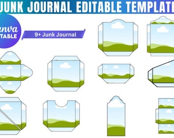 Canva Junk Journal Editable Template, Digital Journal Pages Bundle, Scrapbook Planner Canva Pages, Printable Junk Journal Kit, Instant