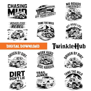 UTV Off-Road SVG Bundle for T-Shirt Designs, Off-Road Life PNG Eps Files, Side by Side Mud Racing Quotes, Commercial Use