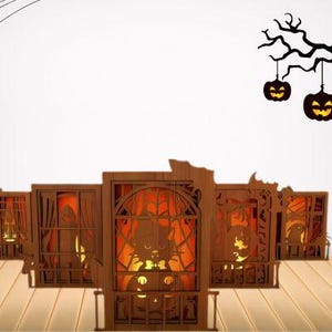 Halloween Decorative Light Box Cut Files, Halloween DFX, Halloween laser cut, Digital download