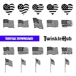 American Flag USA United States Flag | svg png dxf eps pdf | Layered by Color vector graphic design cut print dye sub laser digital files