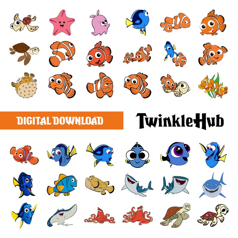 Vector Based Image Nemo Finding-nemo Svg Bundle, Finding-nemo Png, Finding-nemo Cricut ...