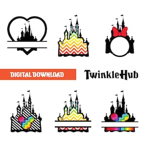 Schloss Herzschlag, Schloss Clipart, Herzkopf Micky Maus, magisches Königreich svg, schneide Dateien für cricut Silhouette, Micky Schloss Disney