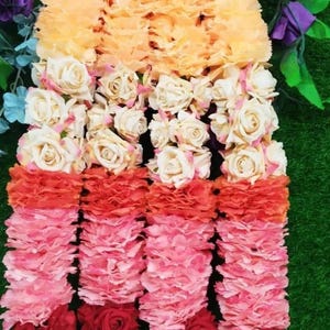 Pack of 2 Artificial Flower Wedding Varmala, Bride and Groom Mala India Pooja Mala Nikah Engagement Jaimala Bride and Groom Ceremony garland