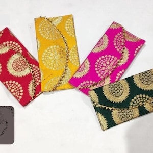 Indian Wedding Silk Fabric Cash Envelope, Fabric Money Pouch for Festival, Gift Wallet, Traditional Cloth Envelope, Handmade Shagun Cover