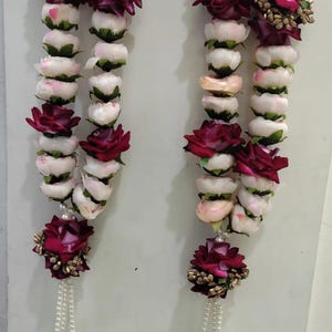 Pack of 2 Artificial Flower Wedding Varmala, Bride and Groom Mala India Pooja Mala Nikah Engagement Jaimala Bride and Groom Ceremony garland