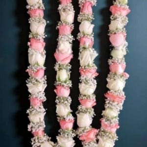 Pack of 2 Artificial Flower Wedding Varmala, Bride and Groom Mala India Pooja Mala Nikah Engagement Jaimala Bride and Groom Ceremony garland
