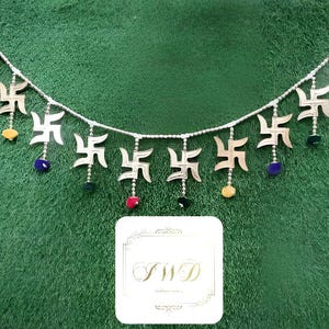 36&quot; Swastik Handmade Decorative Wall Hanging Toran For Home Decor Indian Traditional Pooja Hanging Item Door Hanging Decor Diwali Decor
