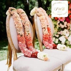 Pack of 2 Artificial Flower Wedding Varmala, Bride and Groom Mala India Pooja Mala Nikah Engagement Jaimala Bride and Groom Ceremony garland