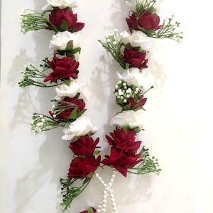 Pack of 2 Artificial Flower Wedding Varmala, Bride and Groom Mala India Pooja Mala Nikah Engagement Jaimala Bride and Groom Ceremony garland