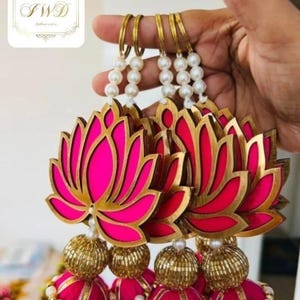 Pink Lotus Backdrop Hanging Strings Lotus Hanging | Mandir Decor Diwali Decoration | Indian Wedding | Housewarming Decor | Haldi Decor