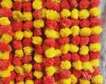 Ringelblumen-Girlande, indische Hochzeitsdeko, Diwali-Dekor