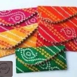 Indian Wedding Silk Fabric Cash Envelope, Fabric Money Pouch, Polka Style Gift Wallet, Traditional Cloth Envelope, Handmade Shagun Cover