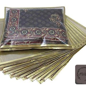 Pack Of 10 pcs Tissue Fabric Suit Saree Cover-Cloth Organizer-Bridal Trousseau, Saree Storage Bags, Traditional Indian Wedding /Gifts