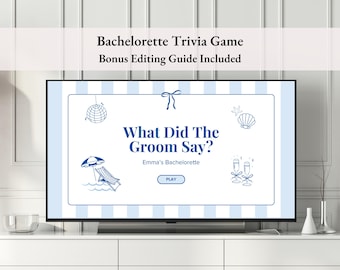 What Did The Groom Say Bachelorette Trivia Game, Bachelorette Party Game, Hen Do Party Game, Fun Bridal Shower Game, Last Toast On The Coast