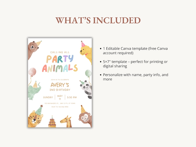Calling All Party Animals Invitation