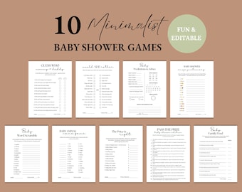 Baby Shower Games Bundle – Gender Neutral Fun Baby Shower Games, Baby Sprinkle Activities, Editable & Printable
