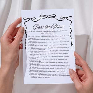 Pass the Gift Game, Pass the Prize Bridal Shower Game, Bridal Pass the Prize Game, Pass the Poem Game, Bachelorette Games, Gift Passing Game