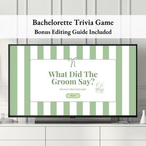 What Did The Groom Say Bachelorette Trivia Game – Fun Bachelorette Party Game, Bridal Shower & Hen Do Game, Editable Template