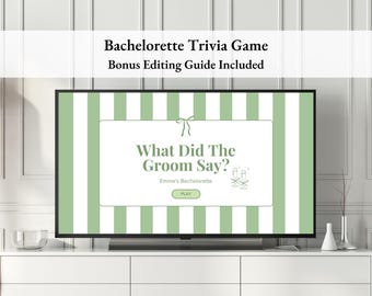 What Did The Groom Say Bachelorette Trivia Game – Fun Bachelorette Party Game, Bridal Shower & Hen Do Game, Editable Template