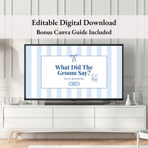 What Did The Groom Say Bachelorette Trivia Game, Bachelorette Party Game, Hen Do Party Game, Last Toast On The Coast, Fun Bridal Shower Game