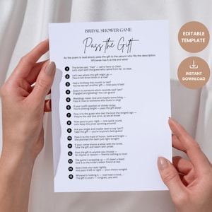 Pass the Prize Bridal Shower Game | Pass the Gift Poem | Printable Bridal Shower Game | Fun Bridal Shower Activity | Bachelorette Party Game