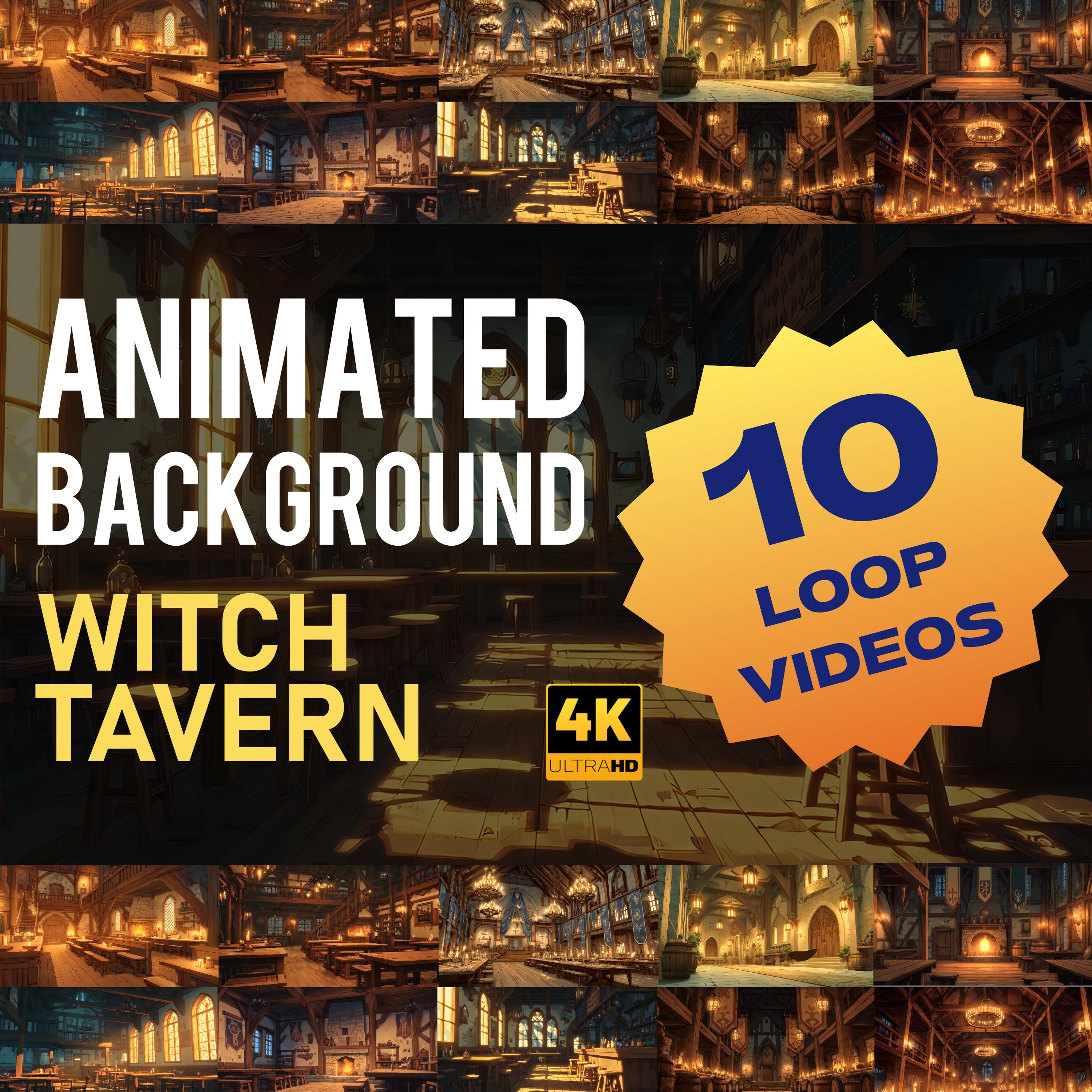 Animated Witch Tavern Background 4K Loop, Cozy Medieval Fantasy Inn ...