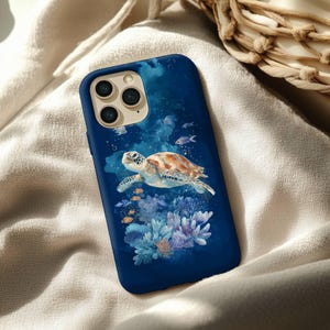 Ocean Turtle iPhone Case - Underwater Coral Reef Art | Sea Life Fantasy Phone Cover
