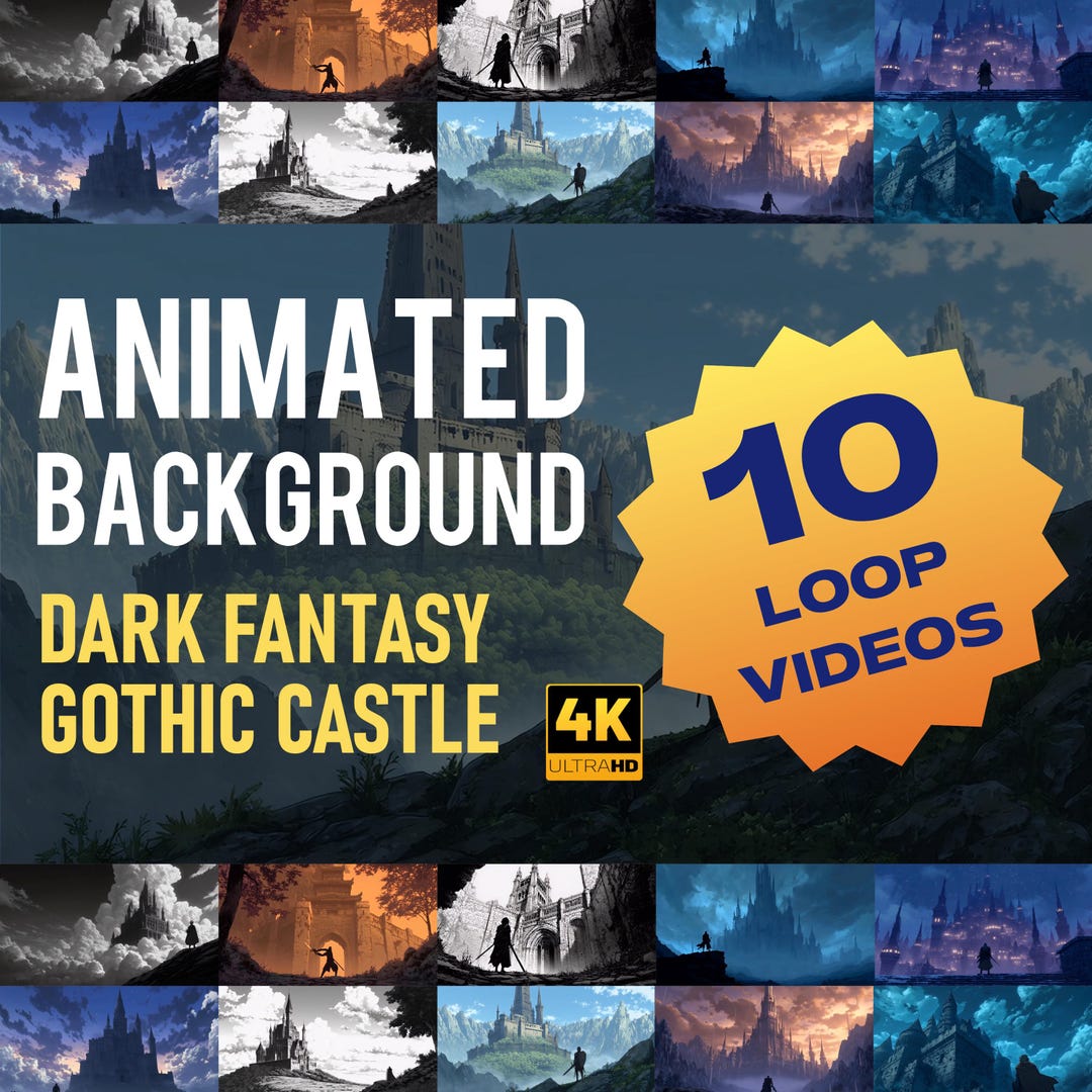 Dark Fantasy Gothic Castle Animated Background 4K | Cinematic Loop - Etsy