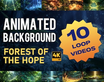 Arrière-plan animé de la Forêt de l'espoir | 4K Magical Forest Loop | Toile de fond nature enchantée pour les youtubeurs et créateurs