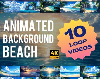 Animated Beach Backgrounds | 10 Ocean Loop Videos 4K | Tropical, Streaming & Vtuber Backdrops