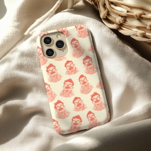 Funny Cartoon Nerd Guy iPhone Case - Cute Red Meme Character Phone Cover - Aesthetic Geek Gift for Him or Her