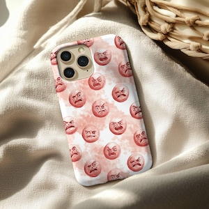 Funny Angry Face iPhone Case - Meme Pattern Phone Cover, Hilarious Rage Emoji Phone Case, Gift for Meme Lovers